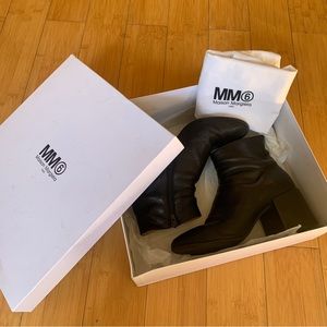 MM6 Black Leather Ankle Boots (comes with box, etc)